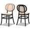 Baxton Studio Garold Mid-Century Brown Woven Rattan and Black Wood 2-Piece Cane Dining Chair Set PR 195-2PC-12386-ZORO - alternate 7